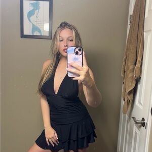 Windsor Black Backless Halter Dress